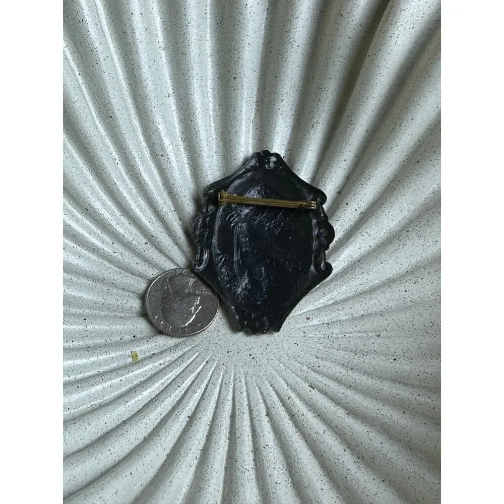 BOGO FREE Cameo Brooch brass large
